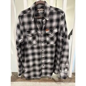 Dixxon Men's M Flannel Co-Shirt Plaid, Long Sleeve, Button-Up The Big Twin